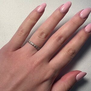 Elegant Silver Diamond Band